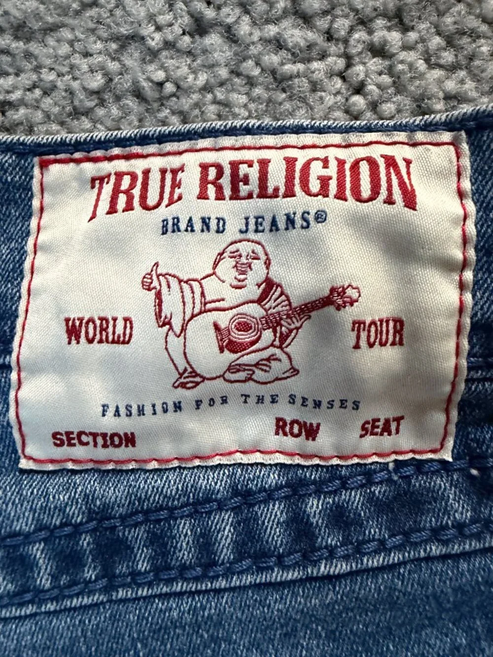 True Religion Geno Big T Flap Slim Jeans Men's Size 34x32-Med. Wash Excellent UC